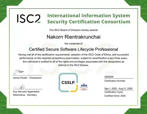Nakorn-CSSLP-Certificate