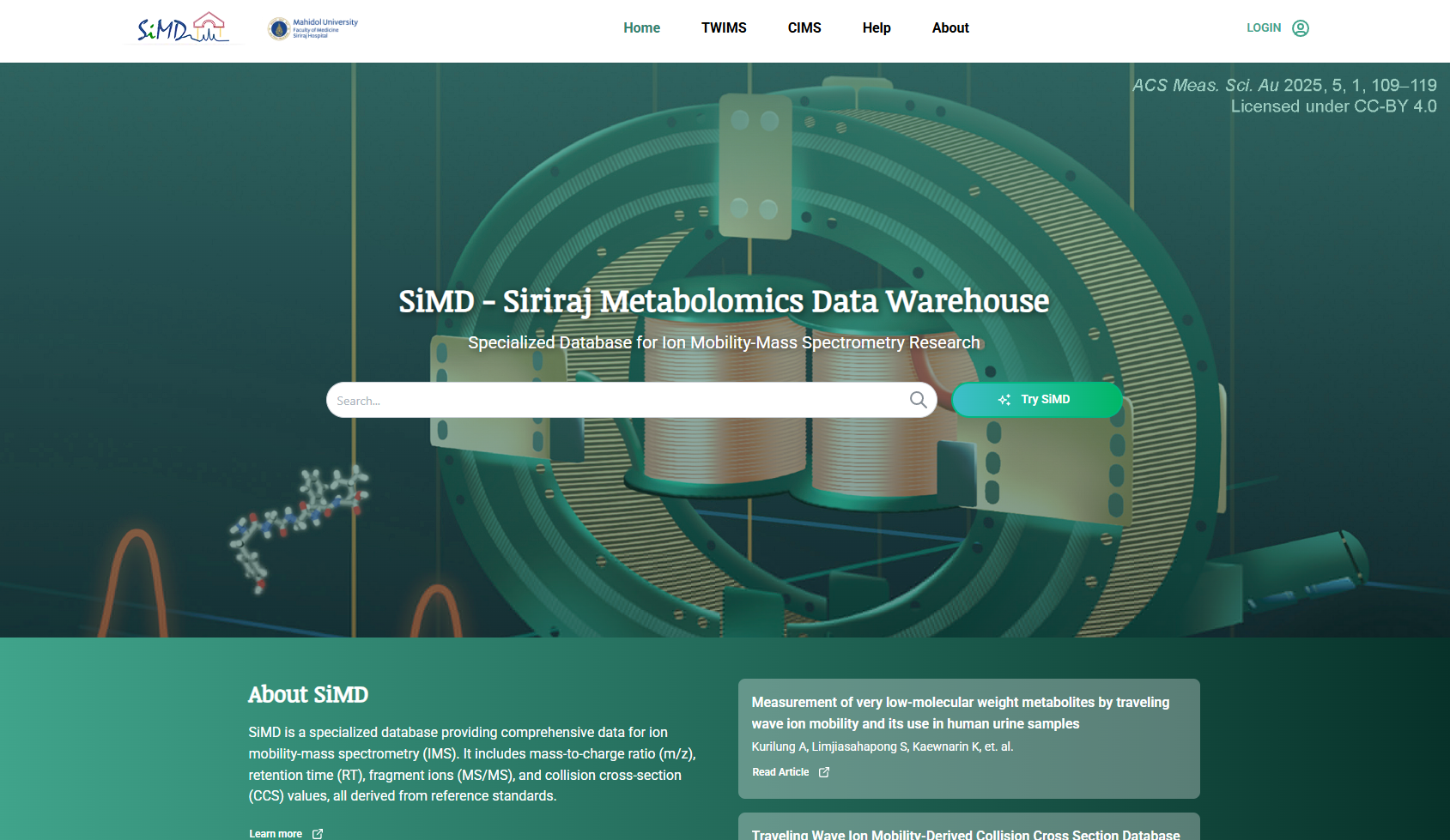 SiMD System - Siriraj Metabolomics Data Warehouse